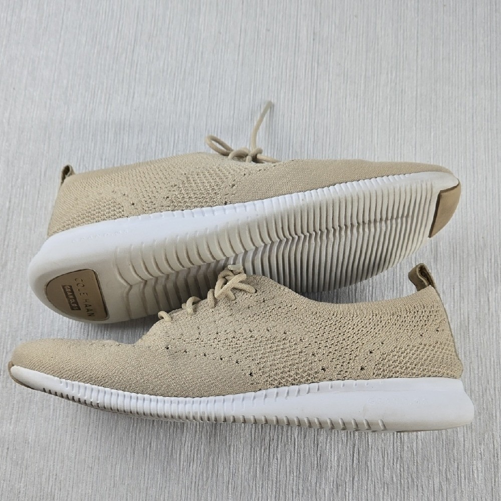 Cole Haan Zerogrand Stitchlite Oxford Beige Gold Knit Sneakers Womens 8.5B - Picture 9 of 16